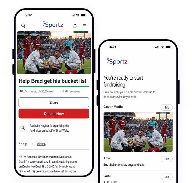 sports fundraising software dashboard